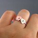 Heart Initial Rings, Heart Stack Rings, Initial Rings, Sterling Silver And Copper, Set Of 2 Personalized Rings