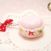Pink Macaron White Polk Dots Hot Pink Bow Phone Strap Charm