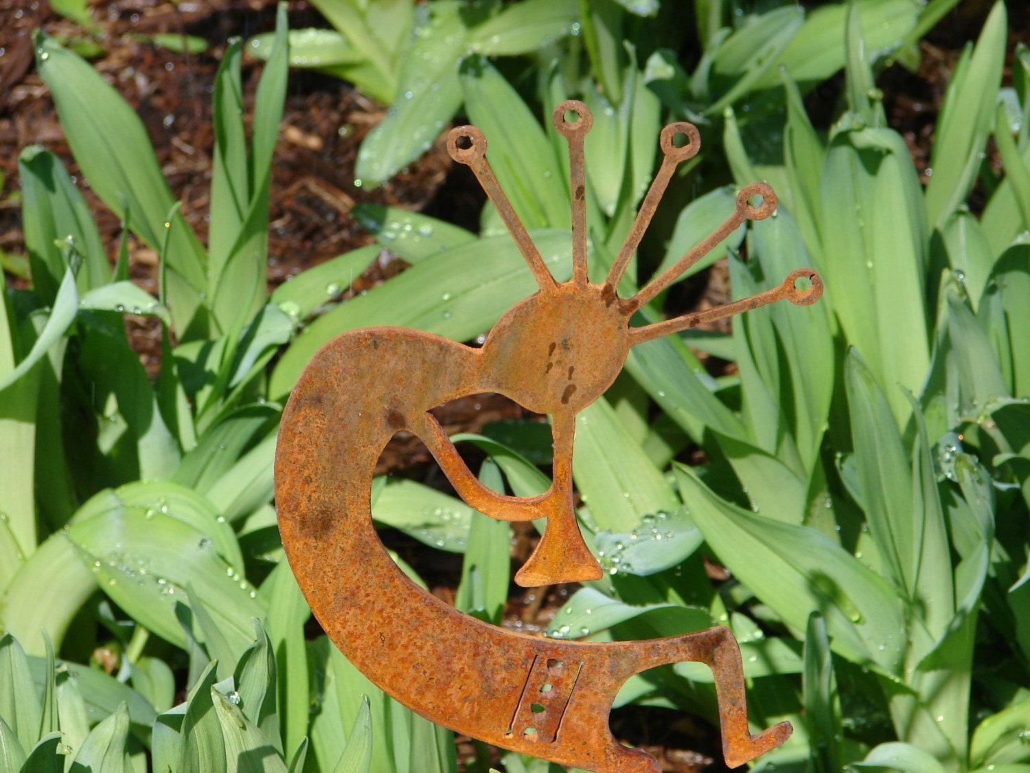 Metal DANCING KOKOPELLI Garden Stake Yard Decor by artbyjack