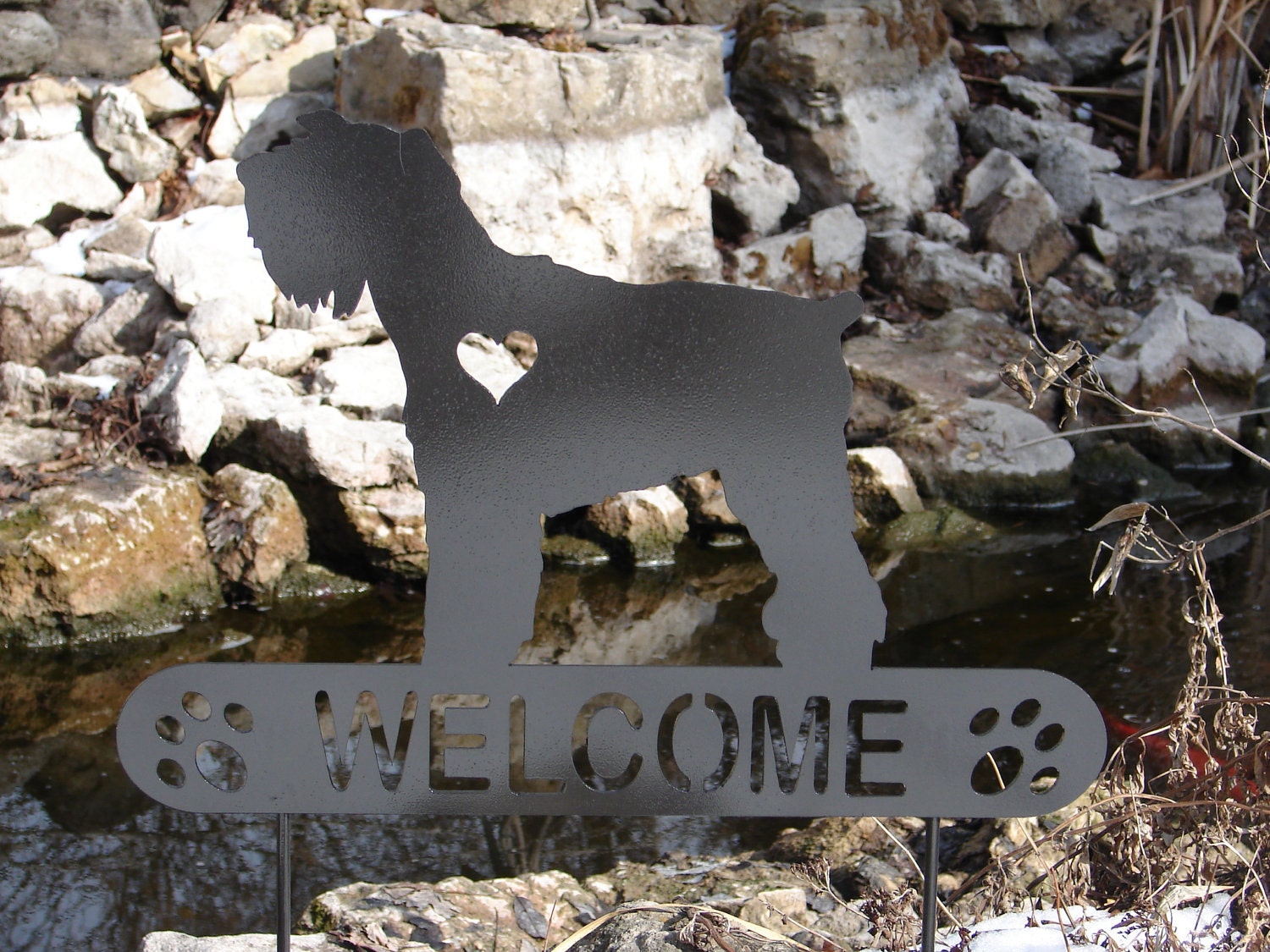 schnauzer stone garden ornament