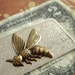 Money Clip Wasp Gothic Victorian Hornet Vintage Style Antiqued Brass Hornet Bee Silver Plated Scroll Work Metal