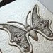 Cigarette Case Butterfly Moth Art Nouveau Insect Steampunk Big Card Holder Shiny Chrome Silver Plated Metal Wallet Vintage Inspired