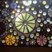 Mosaic Window Panel Glass on Glass Purple and Gold Circles