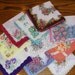 Vintage Lot of 10 Blank Center Mixed Floral Wedding Handkerchiefs for Screenprinting -ALL PERFECT, 4332