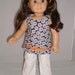 18" doll clothes fit american girl or bitty baby Black and White Pant Set