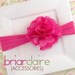 Scarlett - Hot Pink Satin and Tulle Puff Flower Nylon Headband