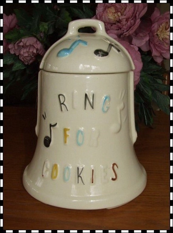 AMERICAN BISQUE COOKIE BELL COOKIE JAR RING FOR COOKIES