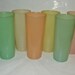 6 Vintage Tupperware Sherbet Pastels 16 Ounce Tumblers-1954 Millionaire Line