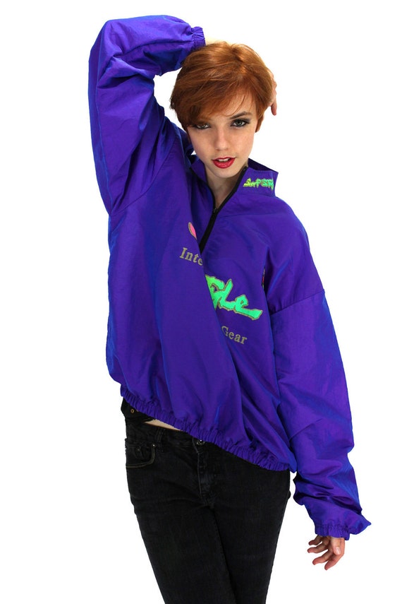 Neon Windbreaker Surf Style Vintage 80s 90s Jacket Surfstyle