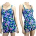 60s Bathing Suit Vintage 50s Retro Floral Print Pin Up