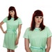 70s Mint Green Tennis Dress Vintage Disco 80s Sporty Striped Belt Sexy L Large XL
