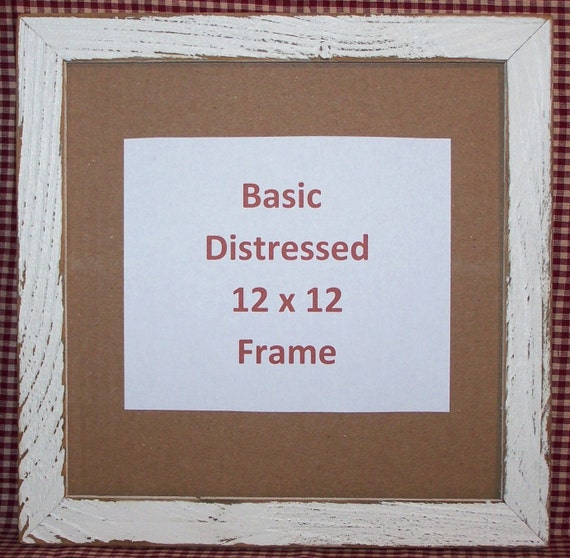 12 x 12 Distressed White Picture Frame Rustic Barnwood