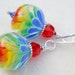 Reserve for Sandi-SOMEWHERE OVER the RAINBOW-Handmade Lampwork and Sterling Silver Earrings