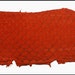 Fire Orange color, Eco-Friendly Soft Suede Exotic Tilapia Fish Skin Leather. Chrome FREE tanning. Natural Fish Leather.