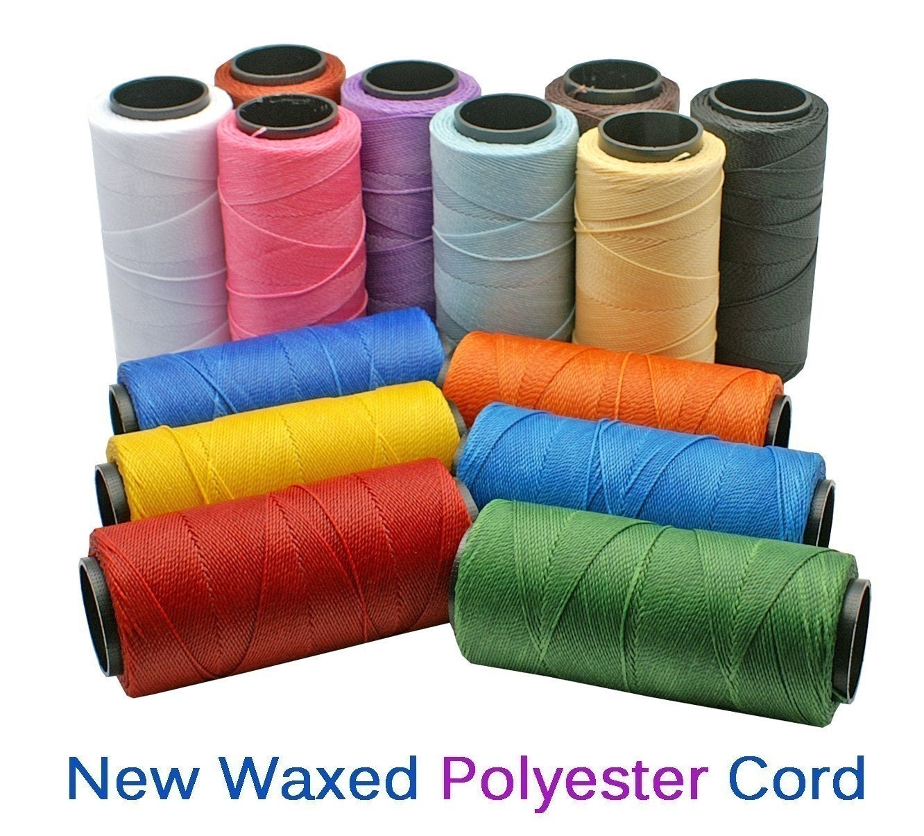 Multi Color Mix Waxed Polyester Cord 1mm 12 packs of 25ft