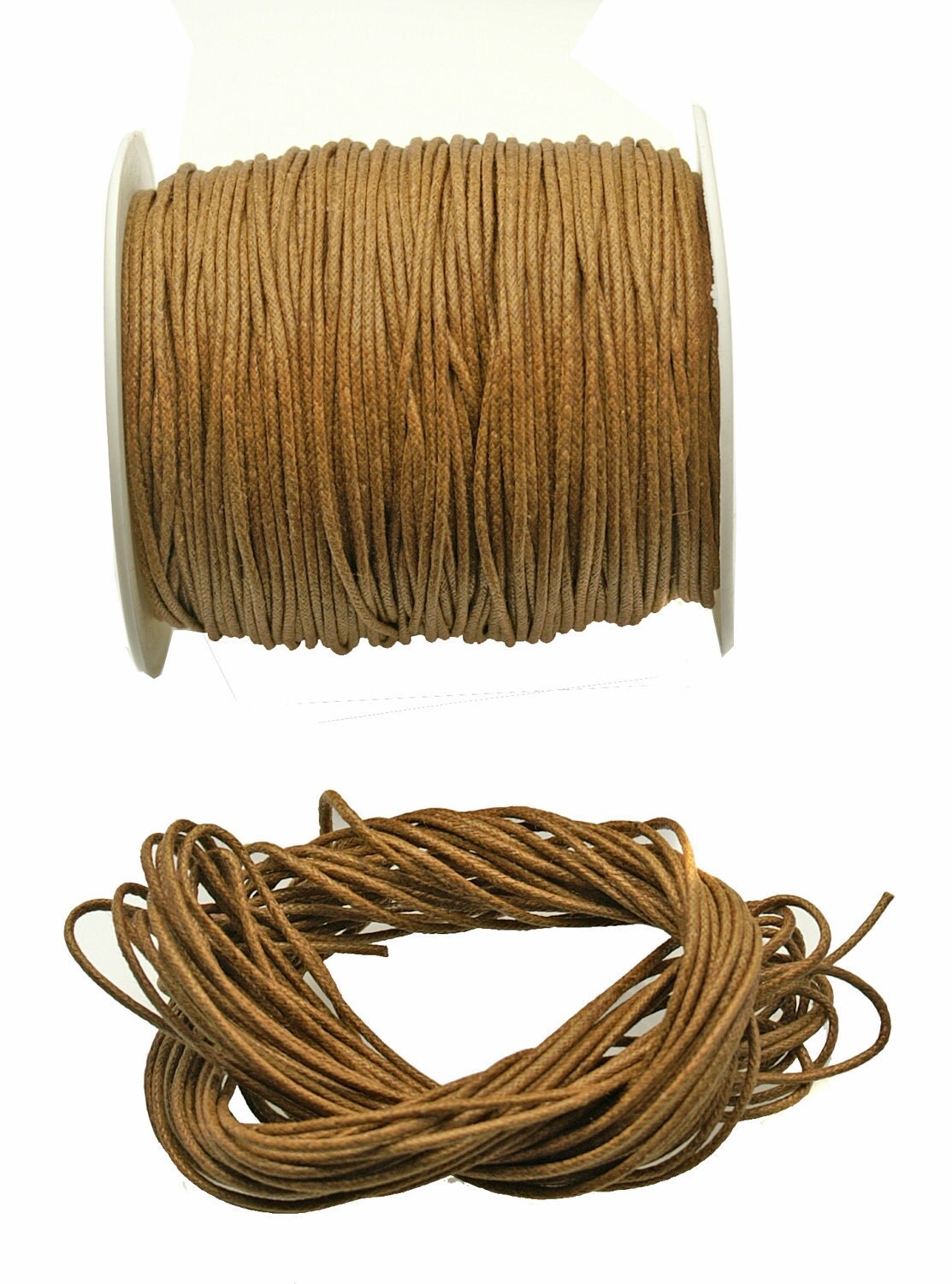 Bronze Woven Waxed Cotton cord 2mm 25 feet/7.62 by NatureBeads