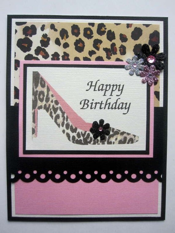 Handmade Leopard print Birthday card