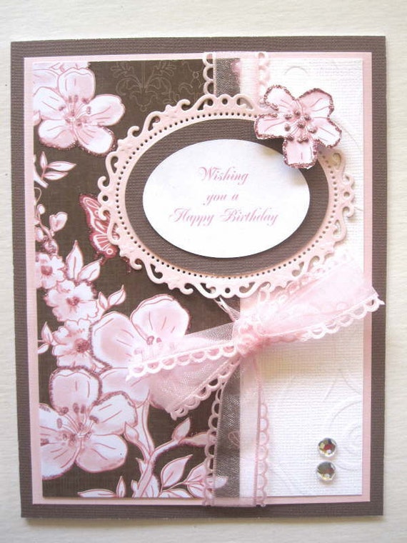Elegant Handmade Birthday card for female elegant touches of