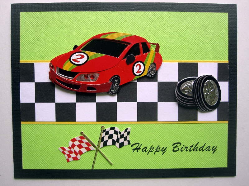 Race Car Birthday card for boy or man by BellaCardCreations