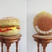Vintage 1970s Hamburger Throw Pillow