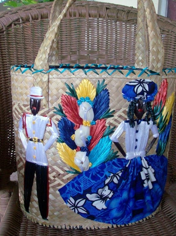 Hand Made Straw Island Bag / Jamaica / Trinidad / New by Akari91