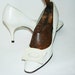 vintage 1950s STILETTO white leather dress shoes high heels mad men wedding bridal bride party size 8/9 women