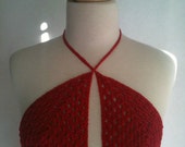 Crocheted Dress- Red Granny Square MADE TO ORDER