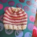 Candy Stiper -- Pink and beige striped hand knit hat perfect for teens