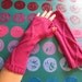 Pink Panther -- Hot Pink fingerless mittens - cable knit