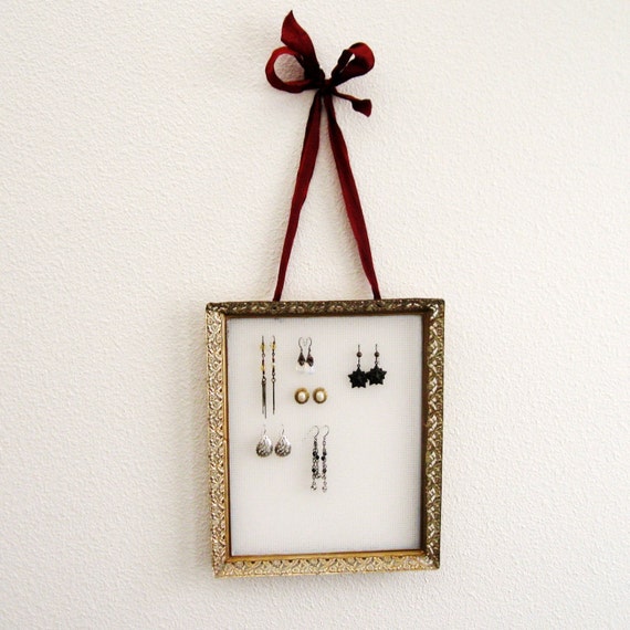 Romantic Vintage Earring Holder and Jewelry Display Frame