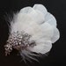 Bridal Fascinator, Ivory Feather Fascinator, Wedding Head Piece - AMANDA
