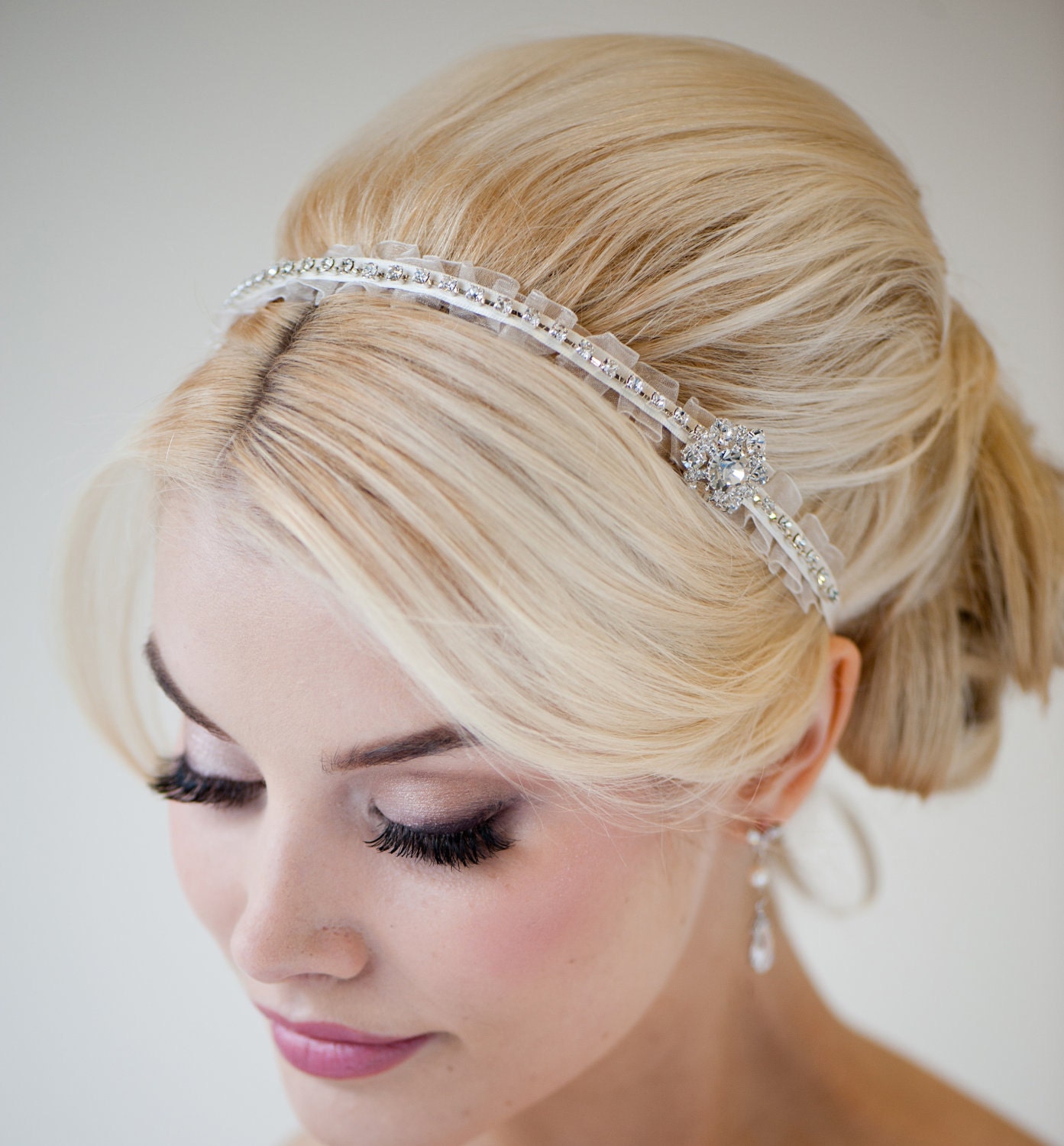 Bridal Headband Bridal Ribbon Headband Wedding Hair