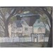 Spooky Antique OUTSIDER ART Painting of a House - Night Scene