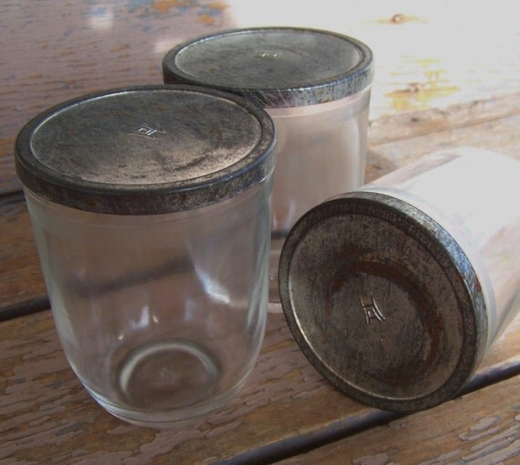 Old Hazel Atlas Glass Jelly Jars Trio