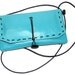 Olympian Blue Turquoise Lambskin Hand Stitch Clutch or Cross Body Braid Shoulder Bag Handmade