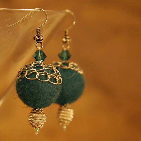 Items similar to felt bead earrings . ninth and jasper on Etsy