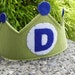 Green and Blue Circle Your Initial Crown