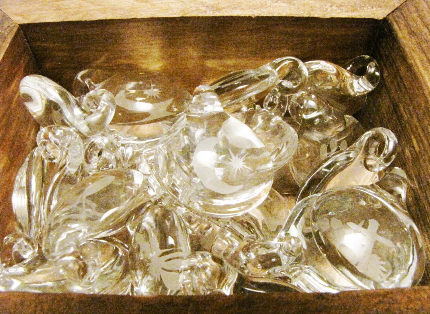 Etched Glass Moon and Star Pendant Lampwork by TravelingGypsies