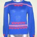L Angora Sweater Red Blue White Hearts Annie Rose Never worn Vintage NOS