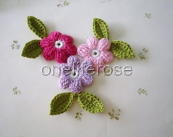 Crochet Flowers Violet Mix