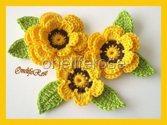 Crochet Flowers  100% cottonyarn