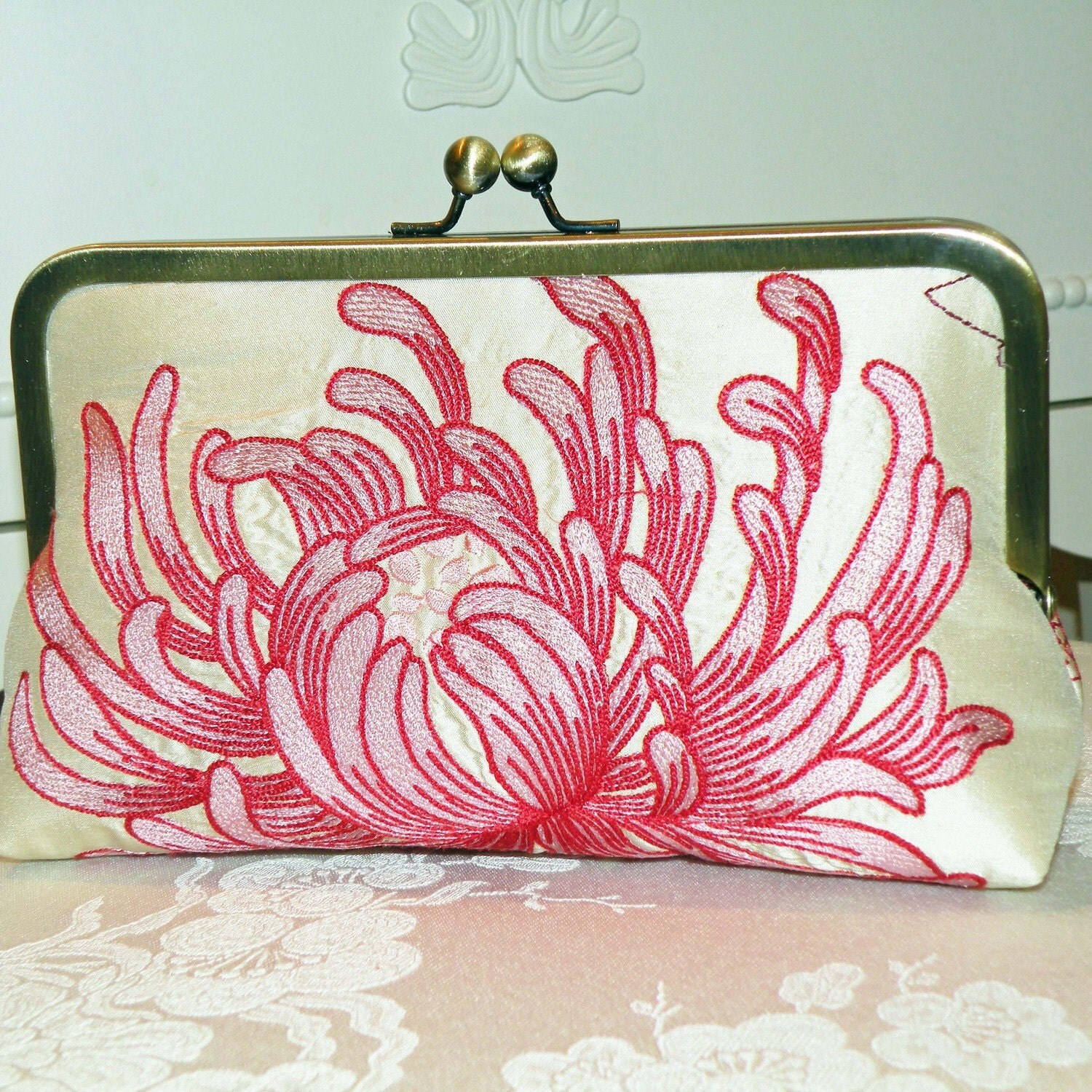 Silk Clutch Purse Bag....Embroidered