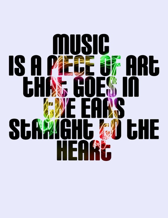 Items similar to Music is Art 8x10 Typography print on Etsy