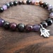Aura Cleanse Mala Bracelet - Hamsa Hand, Reiki, Layering Bracelet, Meditation, Earthy Bracelet, Yoga Jewlery, Bohemian, Beachy, Charm