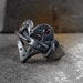 faux belt ring - darkened sterling heart with flush set pink tourmaline