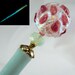 Hairstick Sparkleberry In Dichroic Artisan Glass On A Dual Color Glow Stick