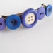 Button hair clip, french barrette hair clip, purple blue button hair clip