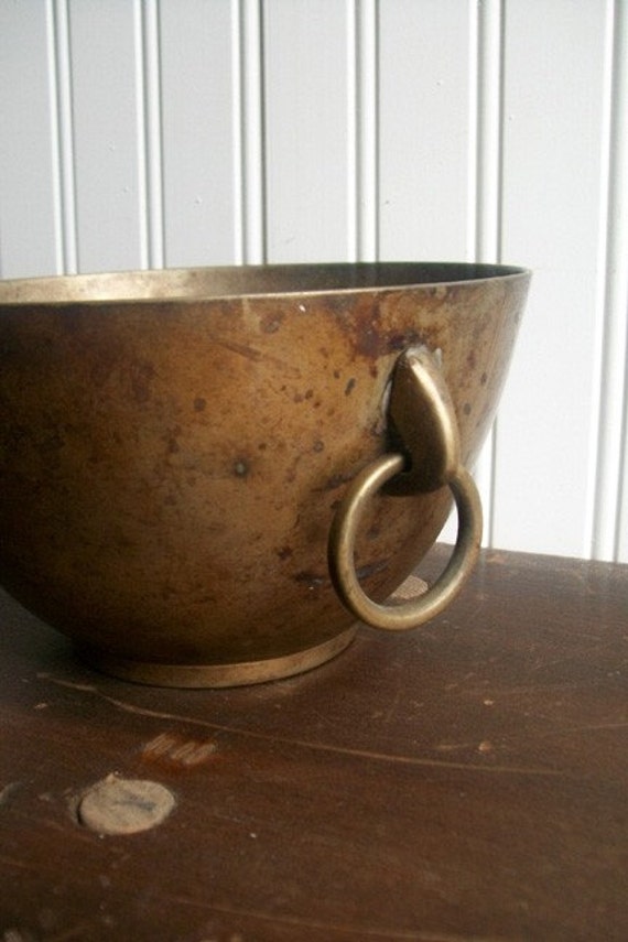 Vintage Tarnished Brass Bowl Patina by VintageInColour on Etsy