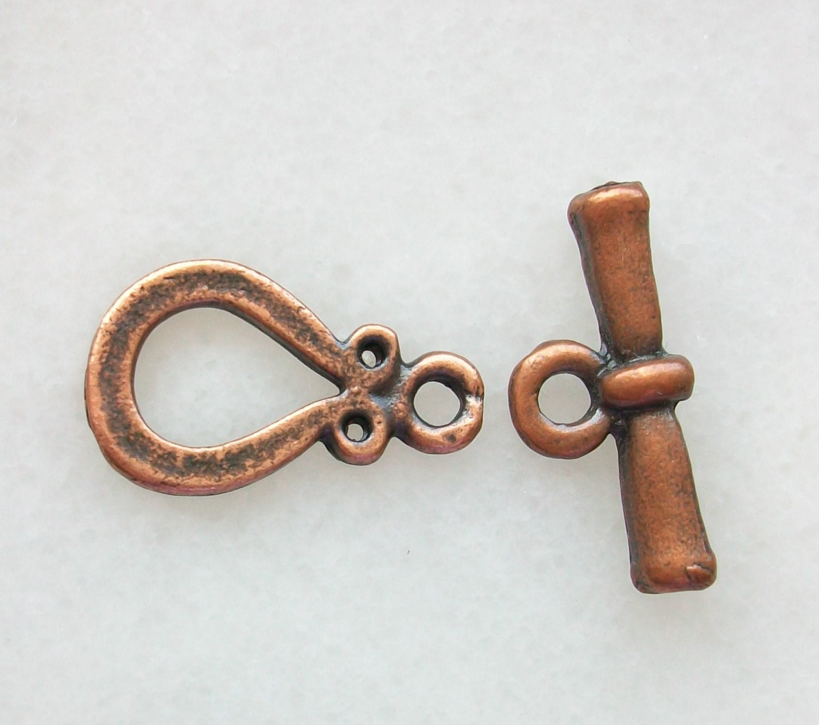 antique copper plain toggle clasps 4 sets Jewelry