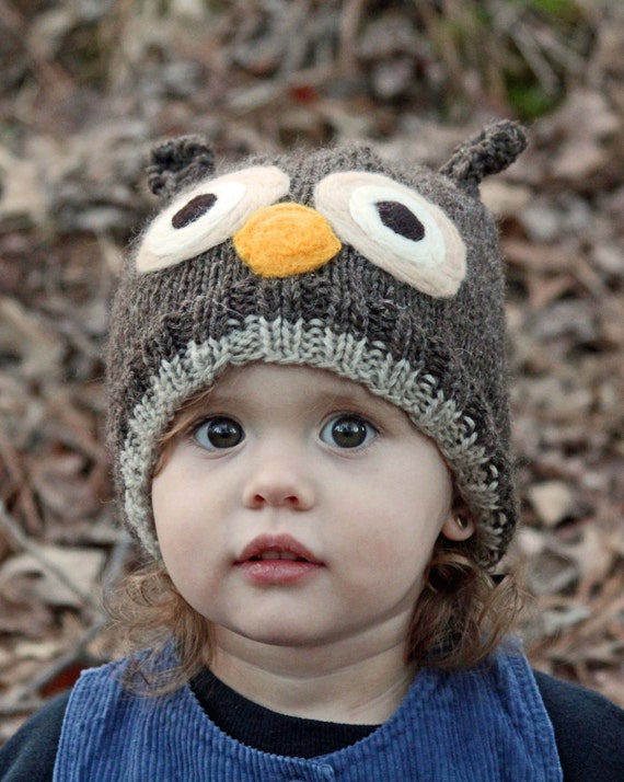 Items similar to Custom Knit Owl Hat - Available in 8 ...